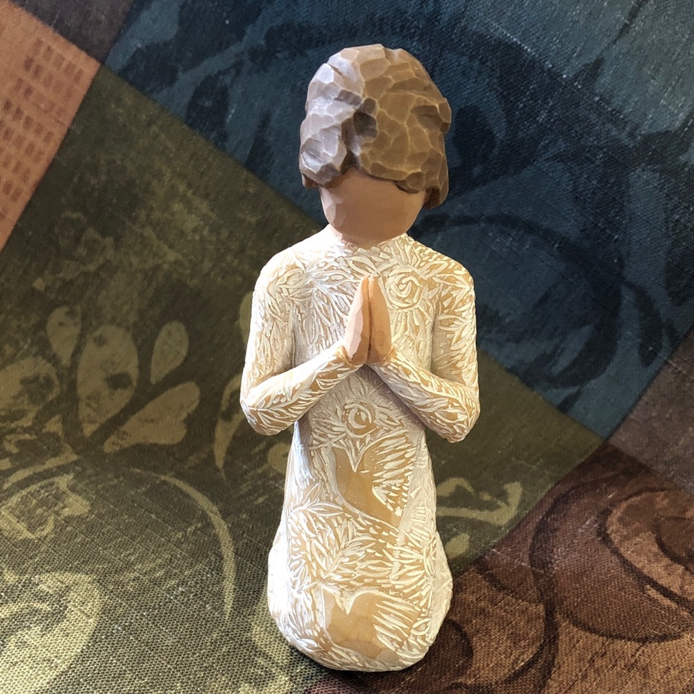 Willow Tree Beige and Tan Praying Figurine